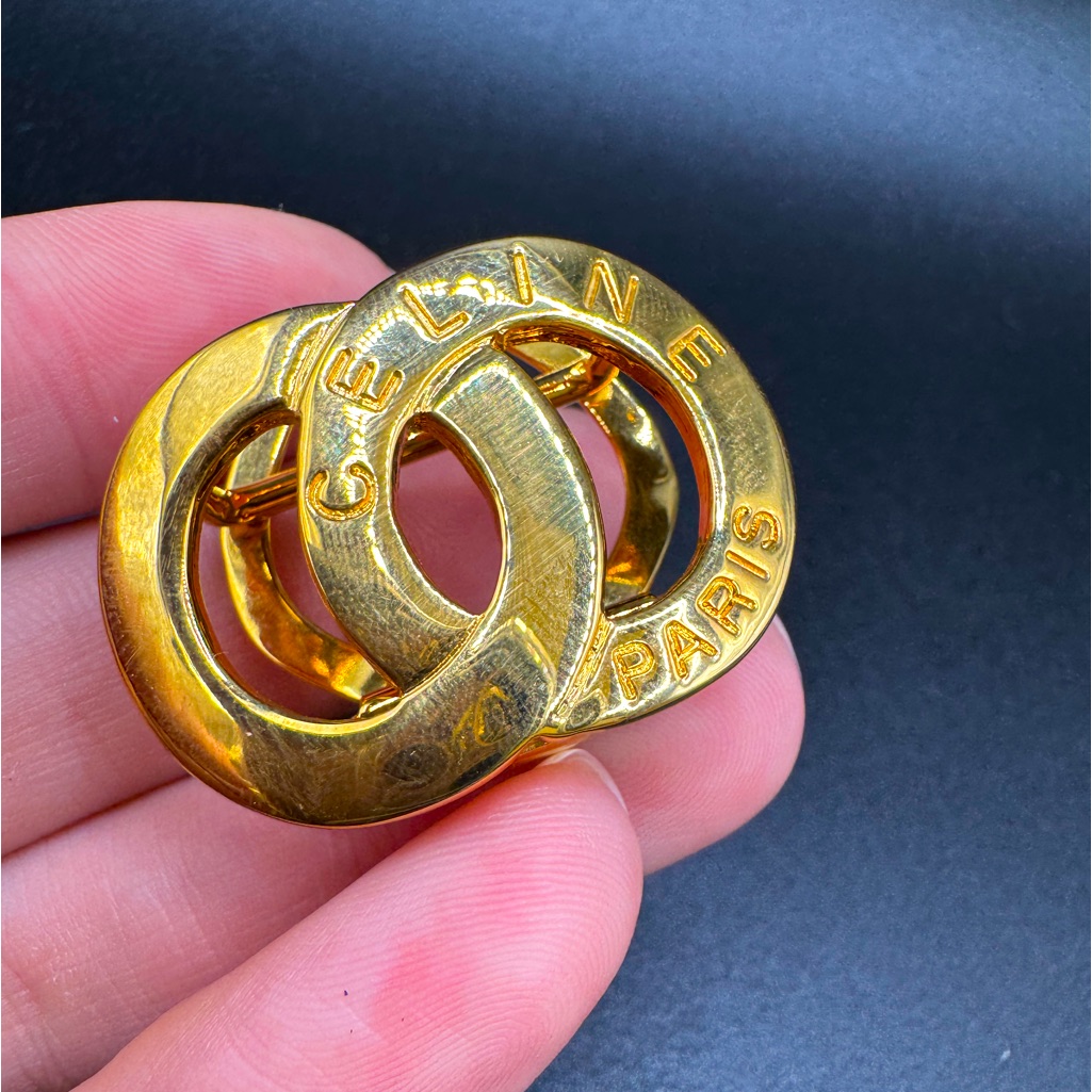 Lot 1484 24k Gold Plated Celine Vintage Scarf Ring